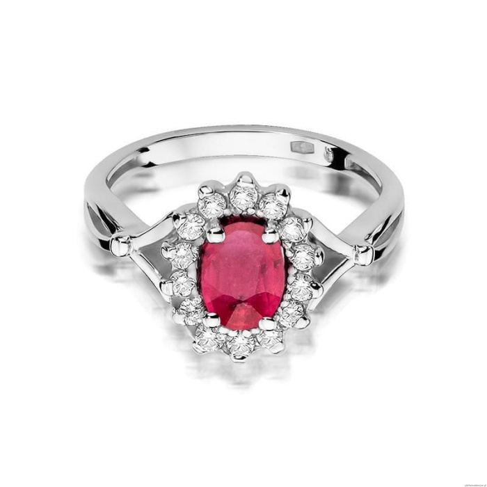 Pierścionek W182 Rubin 1,00ct białe złoto