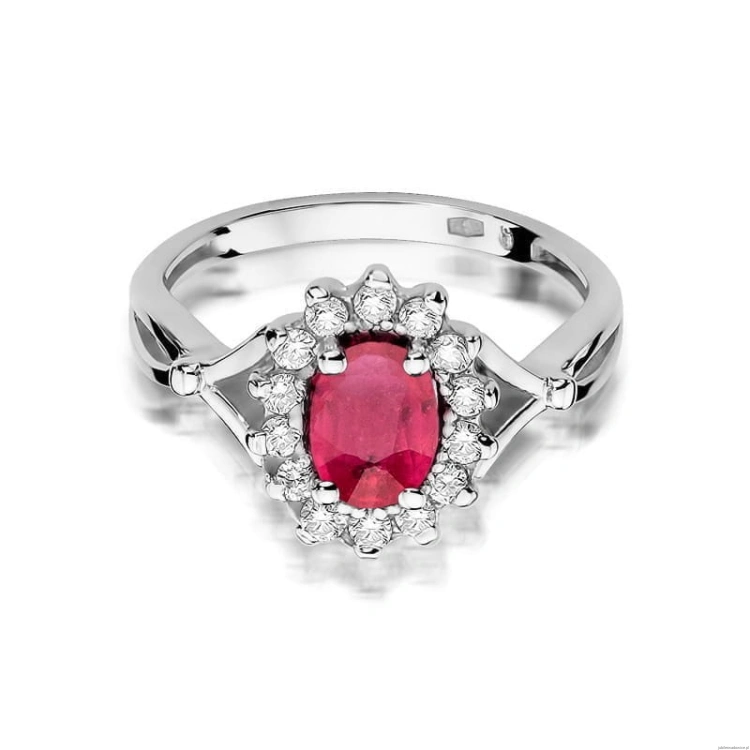 Pierścionek W182 Rubin 1,00ct białe złoto