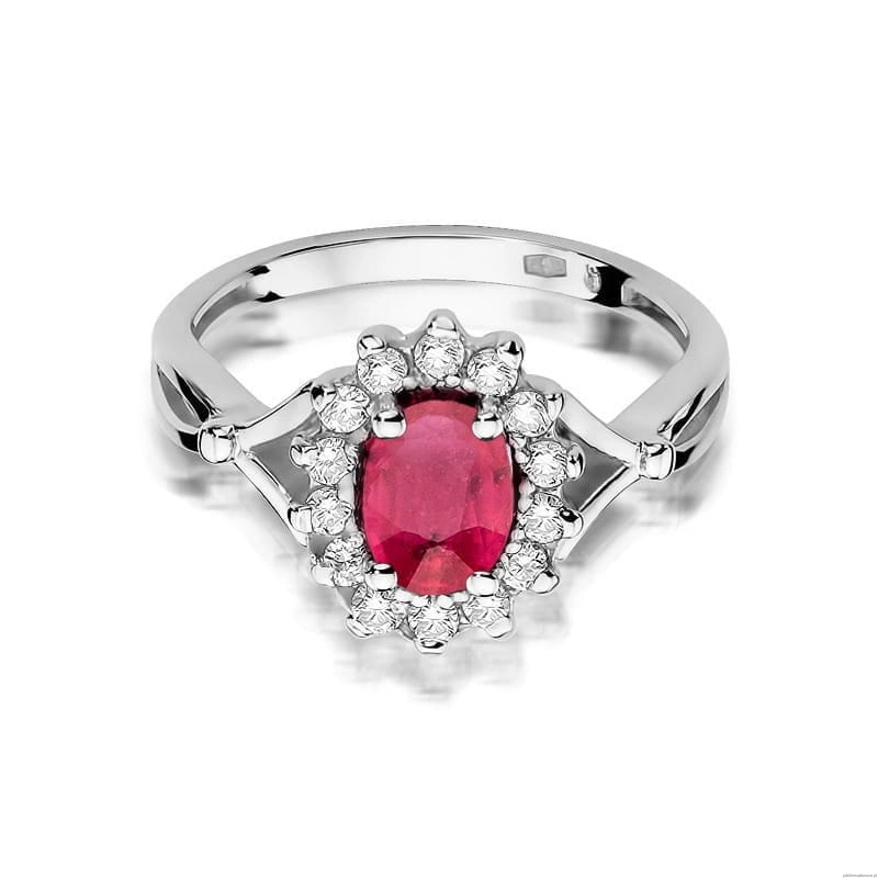 Pierścionek W182 Rubin 1,00ct białe złoto