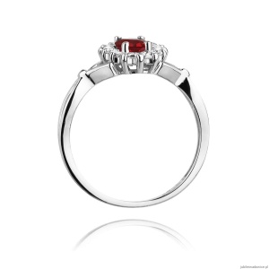 Pierścionek W182 Rubin 1,00ct białe złoto