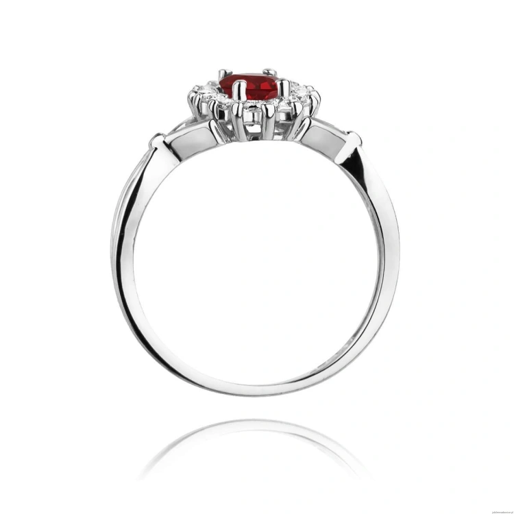 Pierścionek W182 Rubin 1,00ct białe złoto
