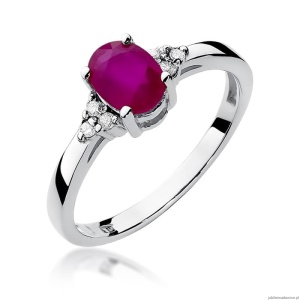 Pierścionek W308 Rubin 1,00ct białe złoto
