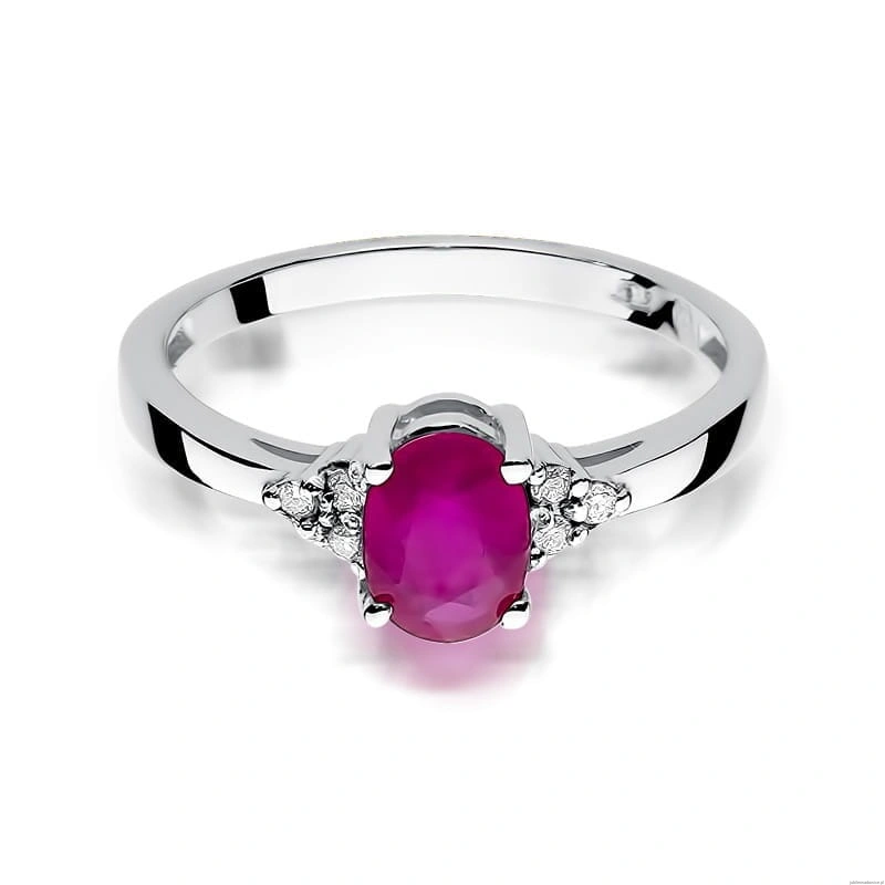 Pierścionek W308 Rubin 1,00ct białe złoto