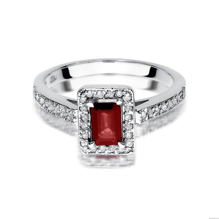 Pierścionek W422 Rubin 0,80ct białe złoto