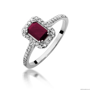 Pierścionek W403 Rubin 0,80ct białe złoto