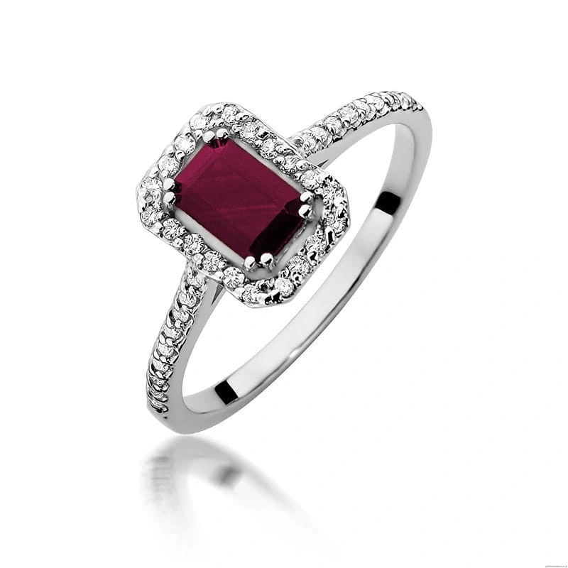 Pierścionek W403 Rubin 0,80ct białe złoto