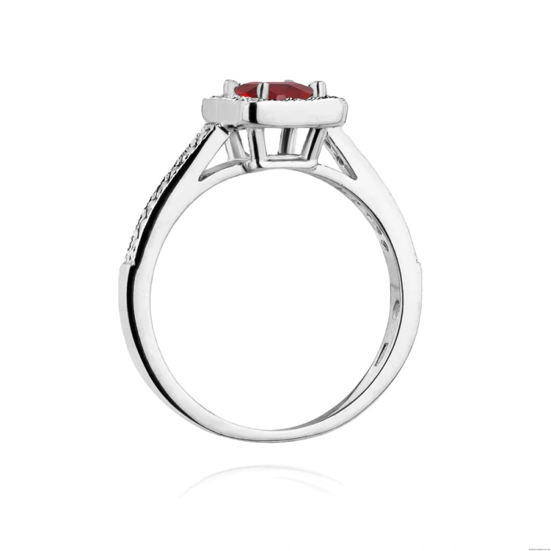 Pierścionek W403 Rubin 0,80ct białe złoto