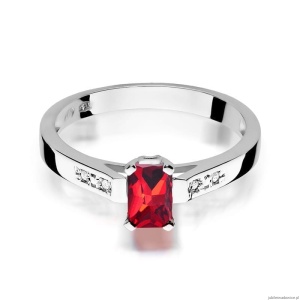 Pierścionek W078 Rubin 0,80ct białe złoto