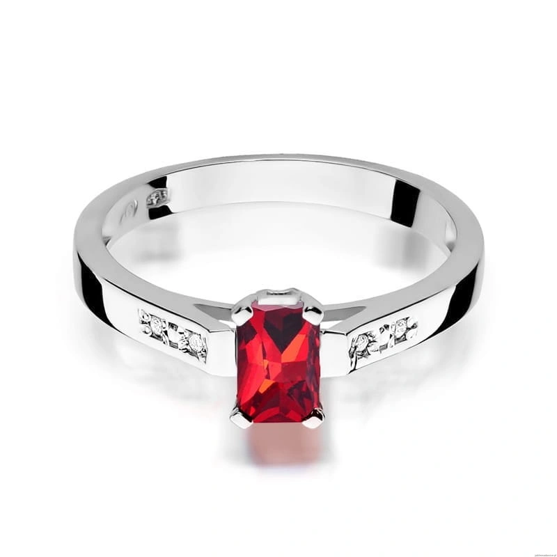 Pierścionek W078 Rubin 0,80ct białe złoto