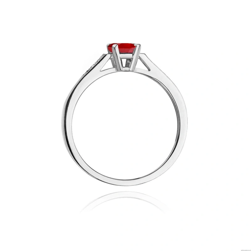Pierścionek W078 Rubin 0,80ct białe złoto