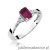 Pierścionek W002 Rubin 0,80ct białe złoto