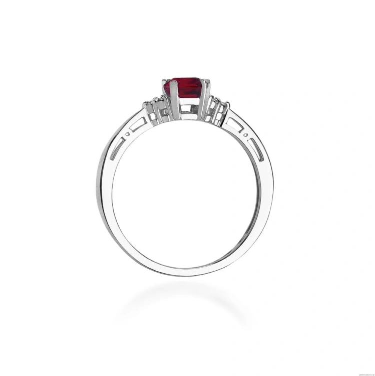 Pierścionek W002 Rubin 0,80ct białe złoto