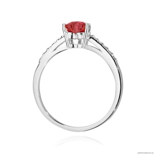 Pierścionek W486 Rubin 1,10ct białe złoto