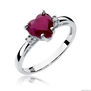 Pierścionek W012 Rubin 1,70ct białe złoto