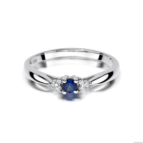 Pierścionek W428 Szafir 0,15ct białe złoto