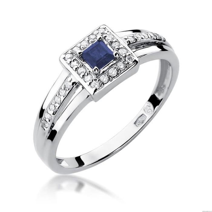 Pierścionek W271 Szafir 0,20ct białe złoto