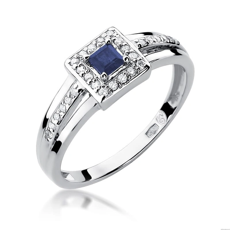Pierścionek W271 Szafir 0,20ct białe złoto