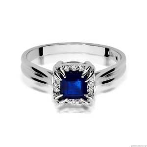 Pierścionek W358 Szafir 0,70ct białe złoto