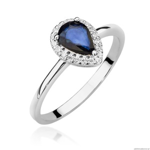 Pierścionek W455 Szafir 0,60ct białe złoto