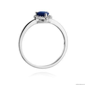 Pierścionek W455 Szafir 0,60ct białe złoto