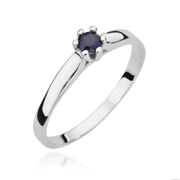 Pierścionek W222 Szafir 0,15ct białe złoto
