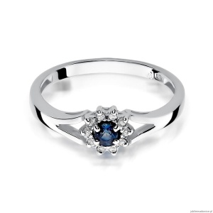 Pierścionek W185 Szafir 0,15ct białe złoto