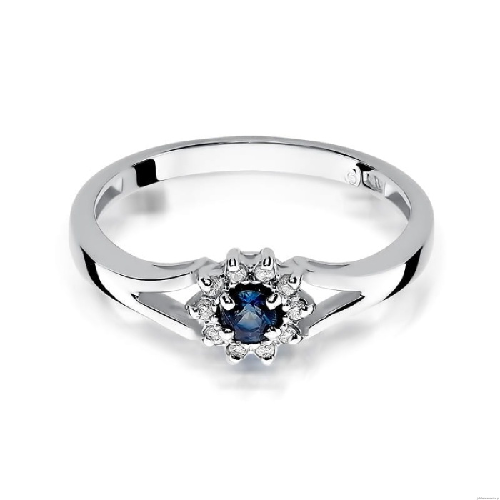 Pierścionek W185 Szafir 0,15ct białe złoto