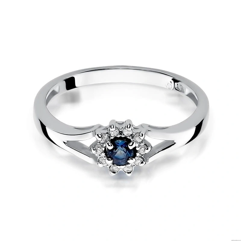 Pierścionek W185 Szafir 0,15ct białe złoto