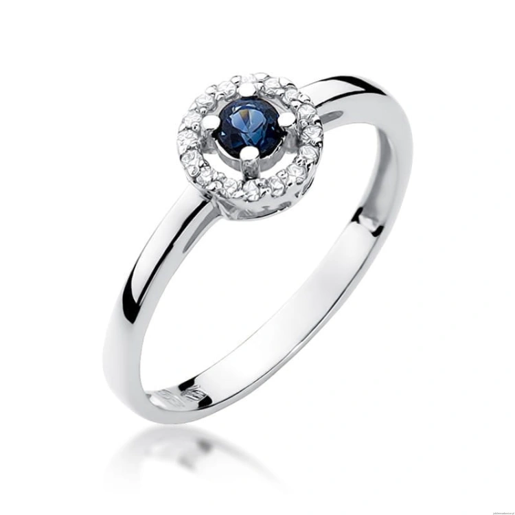 Pierścionek W238 Szafir 0,15ct białe złoto
