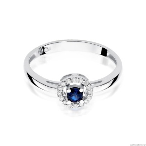 Pierścionek W238 Szafir 0,15ct białe złoto