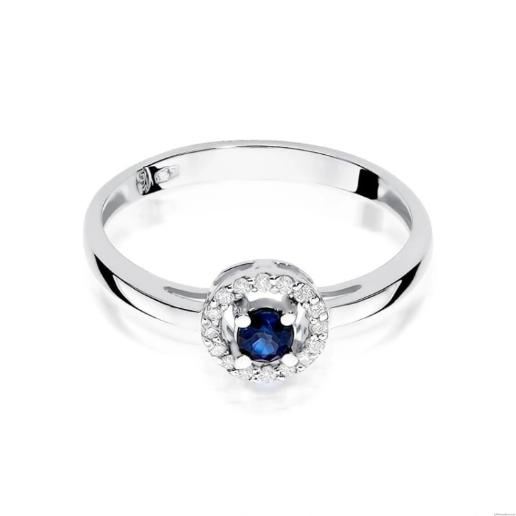 Pierścionek W238 Szafir 0,15ct białe złoto