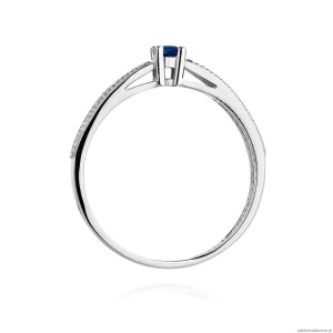 Pierścionek W449 Szafir 0,15ct białe złoto