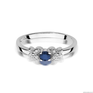 Pierścionek W414 Szafir 0,15ct białe złoto