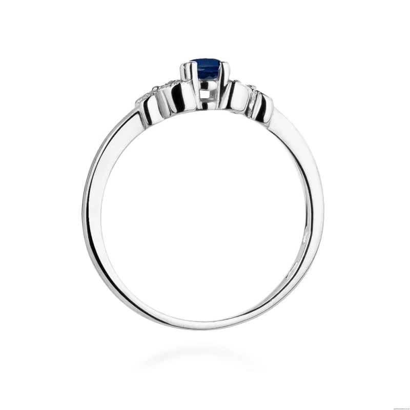 Pierścionek W414 Szafir 0,15ct białe złoto