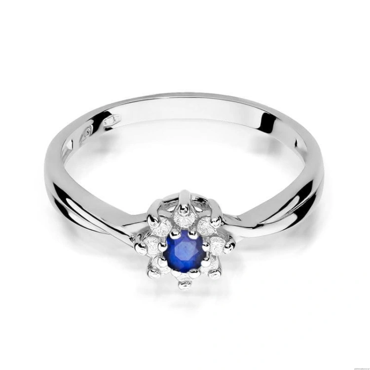Pierścionek W072 Szafir 0,15ct białe złoto