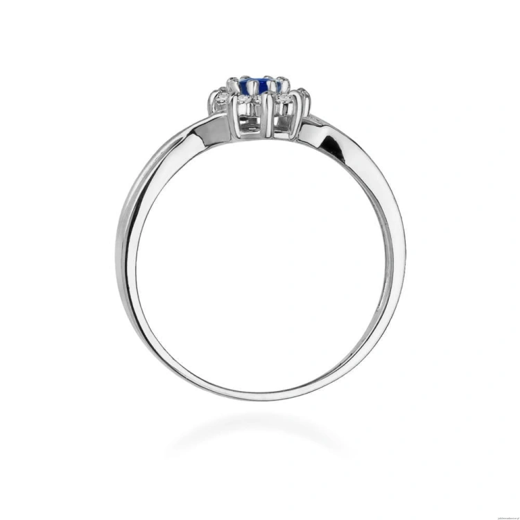Pierścionek W072 Szafir 0,15ct białe złoto