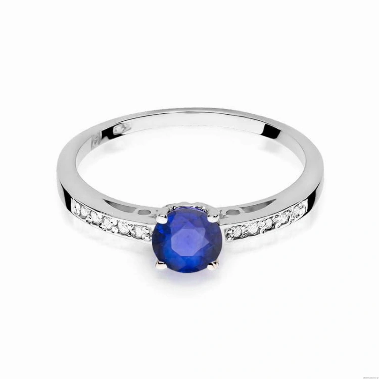 Pierścionek W066 Szafir 0,50ct białe złoto