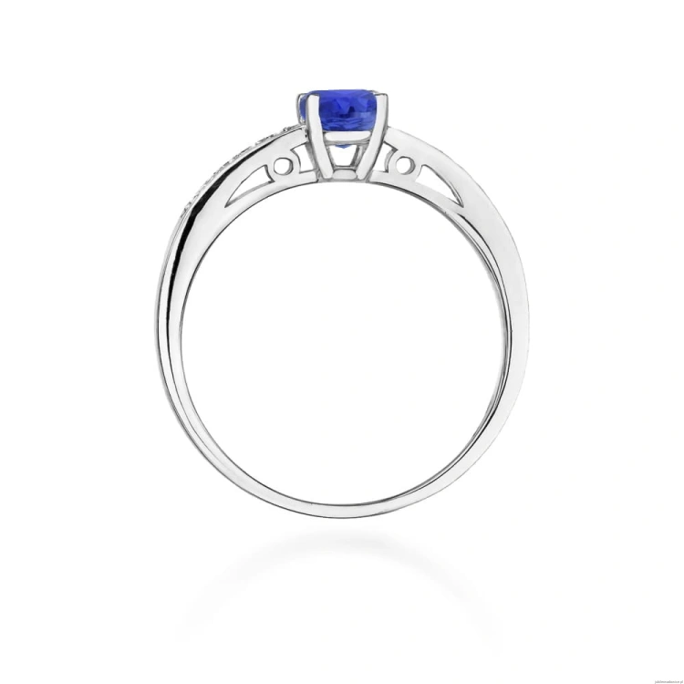 Pierścionek W066 Szafir 0,50ct białe złoto