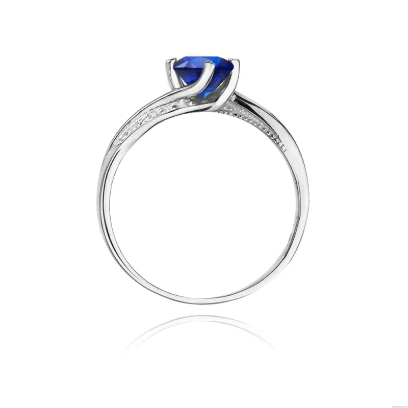 Pierścionek W084 Szafir 0,50ct białe złoto