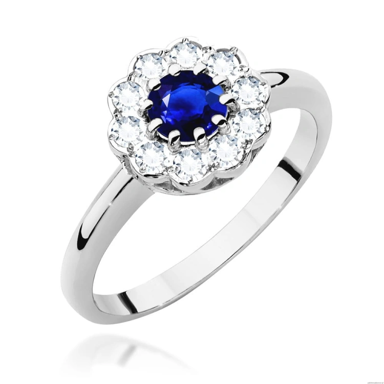 Pierścionek W529 Szafir 0,50ct białe złoto