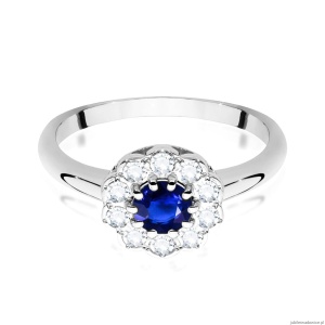 Pierścionek W529 Szafir 0,50ct białe złoto