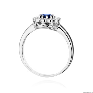 Pierścionek W529 Szafir 0,50ct białe złoto