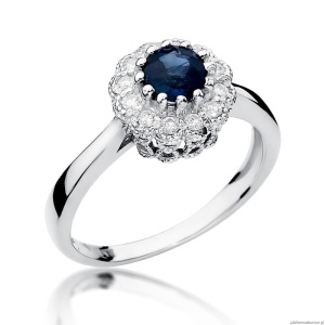 Pierścionek W284 Szafir 0,50ct białe złoto