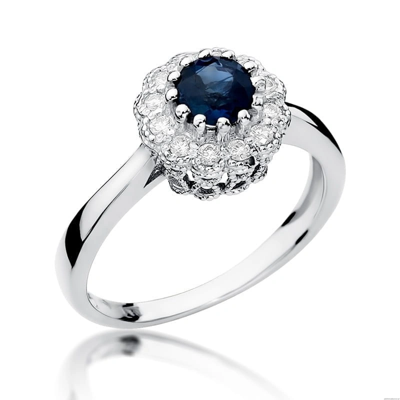 Pierścionek W284 Szafir 0,50ct białe złoto