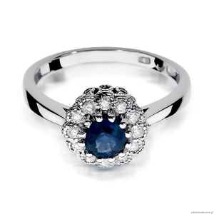 Pierścionek W284 Szafir 0,50ct białe złoto
