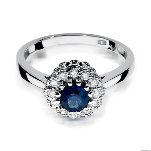 Pierścionek W284 Szafir 0,50ct białe złoto
