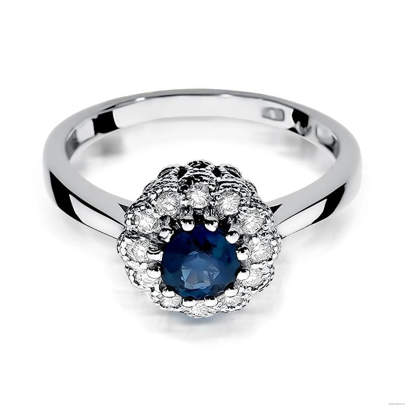 Pierścionek W284 Szafir 0,50ct białe złoto