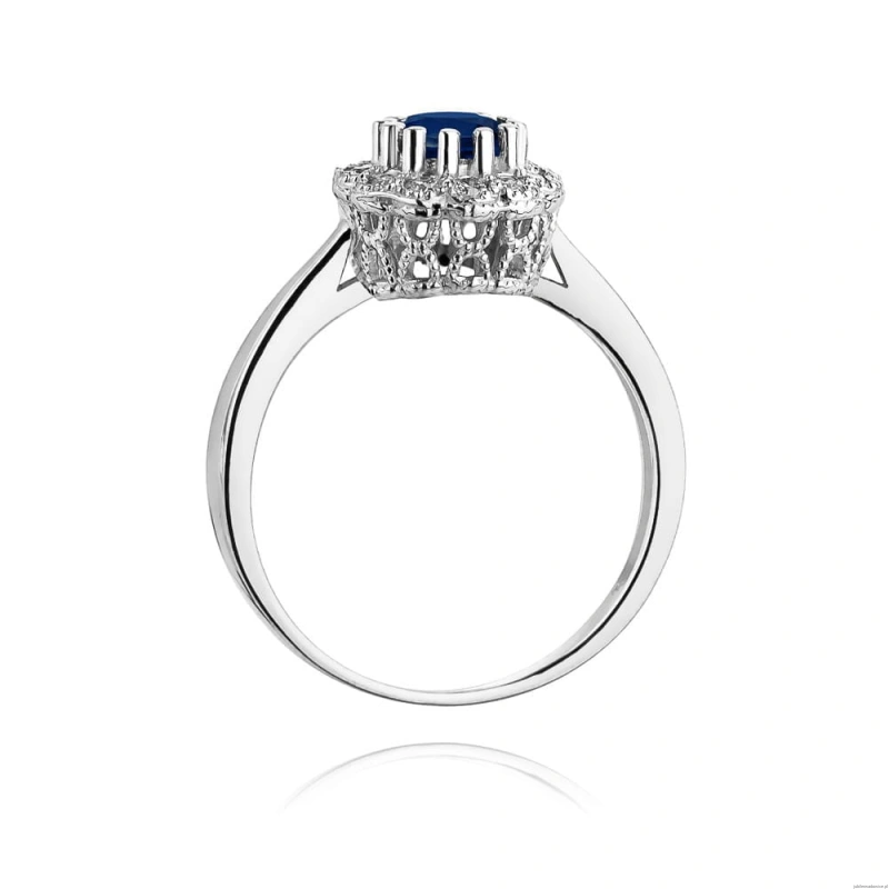Pierścionek W284 Szafir 0,50ct białe złoto