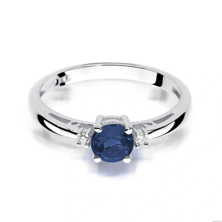 Pierścionek W010 Szafir 0,50ct białe złoto