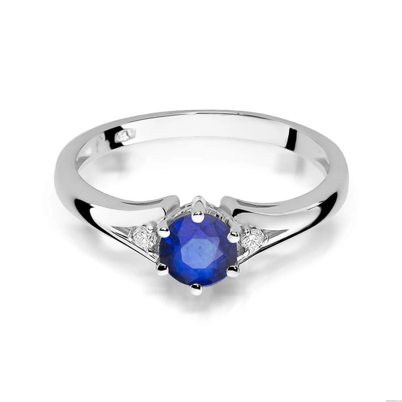 Pierścionek W0076 Szafir 0,50ct białe złoto